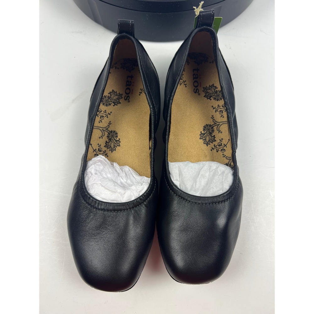 Taos Chit Chat Orthopedic Ballet Flats Black Leather Slip On Shoes Womens 6.5M - Picture 16 of 17